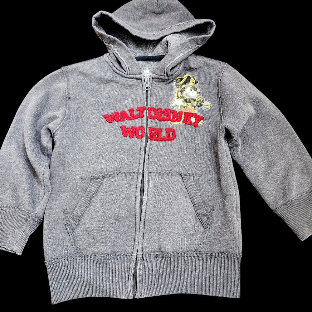 Boys Disney Parks Walt Disney World Mickey Pirate gray hooded jacket